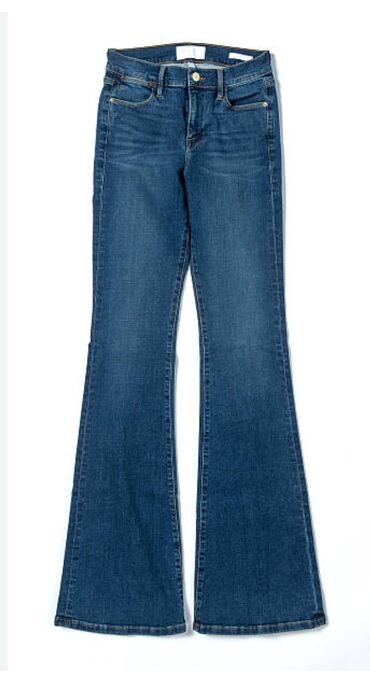 белые джинсы клеш: Клеш, Zara, Высокая талия