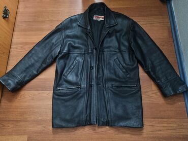 mont muska jakna: Leather jacket Genuine leather, XL (EU 54), color - Black