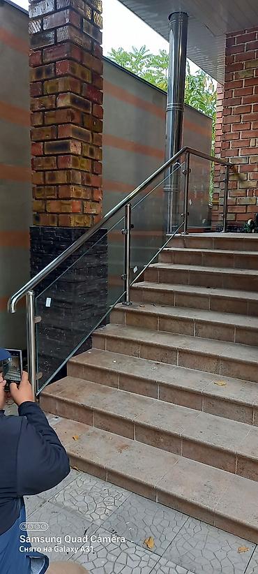 Готовые перила: Готовые перила, Материал: Нержавеющая сталь, Для лестницы — 10