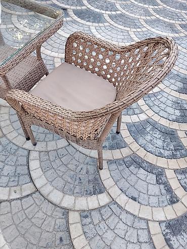 Mebel: Balkon üçün, İşlənmiş, Açılmayan, Kvadrat masa, 2 stul — 3