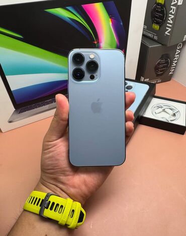iphone 13 ikinci el satış: IPhone 13 Pro, 128 GB, Sierra Blue, Zəmanət, Simsiz şarj, Face ID