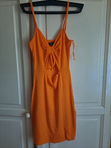 kucne haljine za punije: S (EU 36), bоја - Narandžasta, Koktel, klub, Na bretele