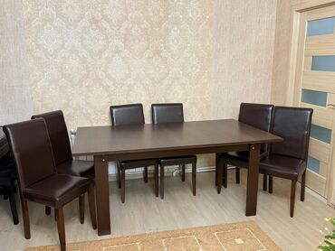 Masa və oturacaq dəstləri: Mətbəx üçün, İşlənmiş, Açılmayan, Dördbucaq masa, 6 stul — 10