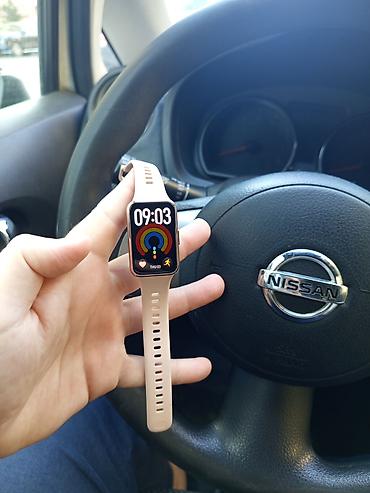 Şəxsi əşyalar: Huawei Watch Fit (beji rəngli silikon kəmər) - Dördbucaqlı rəngli — 3