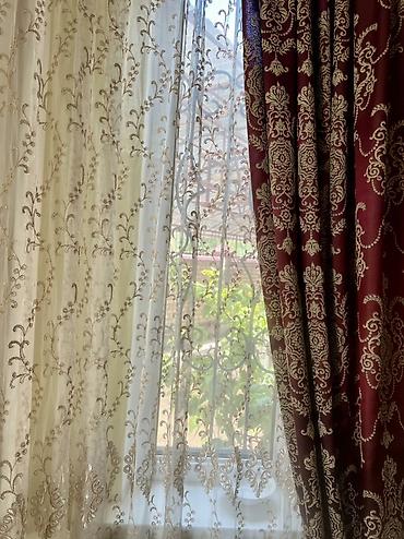 красивые шторы: Комплект штор, Жаккард, С ламбрекеном, Готовое изделие, Б/у, Для зала — 3