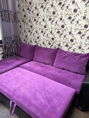 бу спалный диван: Диван-кровать, цвет - Фиолетовый, Б/у
