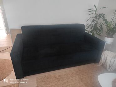 pantalone o: Three-seat sofas, color - Black, Used