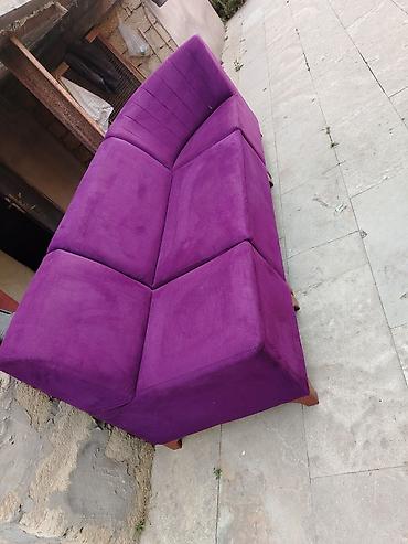 kicik divan: Bənövşəyi rəngli modul künc divan - 4 hissədən ibarət modul quruluş — 2