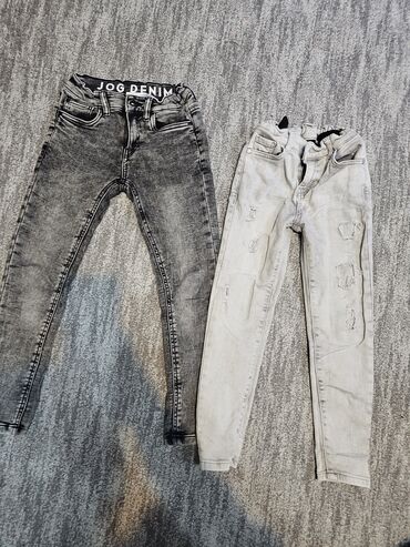 детские брюки: Джинсы и брюки, цвет - Серый, Б/у
