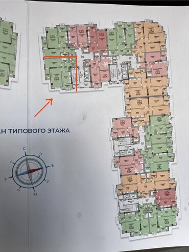 Продажа квартир: 2 комнаты, 77 м², Элитка, 9 этаж, ПСО (под самоотделку)