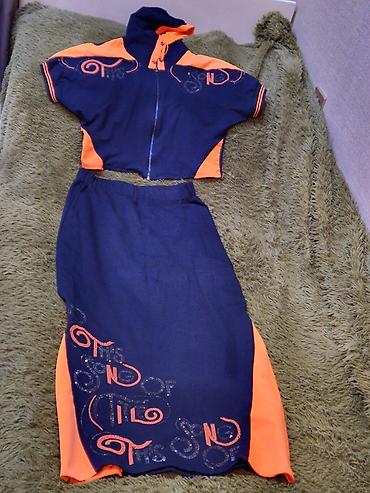 спортивные костюмы женские: Ölçü M / L. Tünd göy və narıncı rənglərdə olan bu iki hissəli qadın — 4