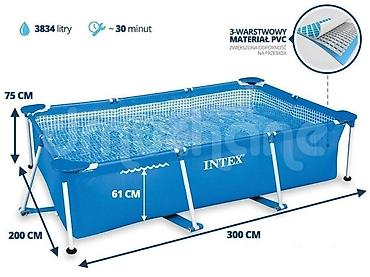 Бассейны: Каркасный прямоугольный бассейн Intex - Размеры: 300 × 200 × 75 см - — 4