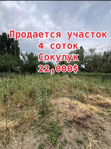 земельный участок токмок: 4 соток, Для строительства, Договор купли-продажи, Красная книга, Тех паспорт