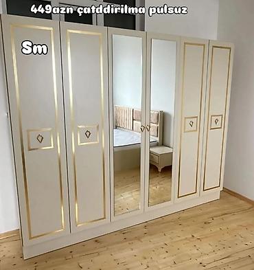 Altı qapılı garderob – klassik dizayn - Rəng: krem tonları, qızılı lalafo.az -da Altı qapılı garderob – klassik dizayn - Rəng: krem tonları, qızılı