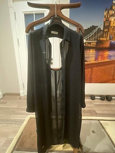 escada: Qara şifon uzun köynək/kimono - Material: nazik, yüngül və — 2