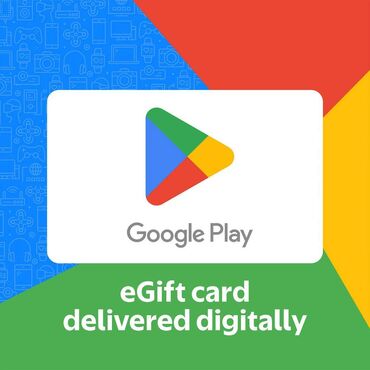 Oyun diskləri və kartricləri: Google play digital kartdır. Yəni koddur hesabda aktiv edilir