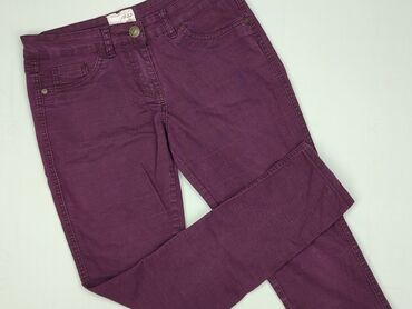 fioletowe jeansy damskie: Spodnie materiałowe damskie, rozmiar M