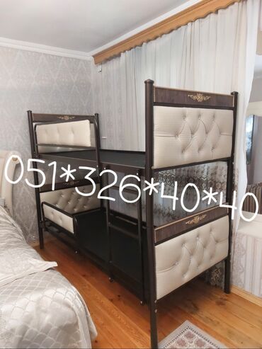 İkimərtəbəli uşaq çarpayıları: Oğlan və qız üçün, Yeni, Çarpayı, Matras ilə, Siyirməsiz — 30