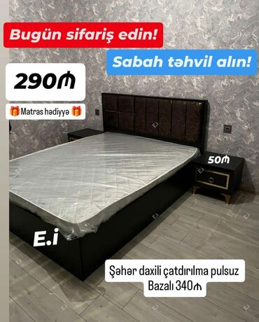 Çarpayılar: Yeni, İkinəfərlik çarpayı, Bazasız, Matras ilə -da lalafo.az — 4 Çarpayılar: Yeni, İkinəfərlik çarpayı, Bazasız, Matras ilə — 4