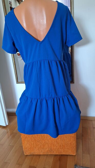 duge kucne haljine: Reserved L (EU 40), color - Blue, Cocktail, Short sleeves