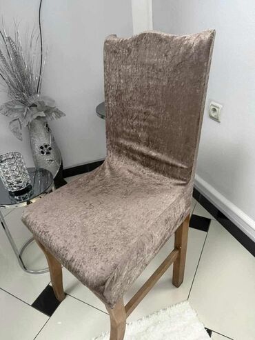 Prekrivači za nameštaj: Velur, Za stolice, bоја - Braon — 2