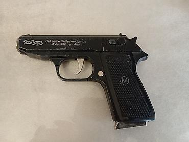 oyuncag tapanca: Walther PPK üslubunda metal gövdəli oyuncaq tapança qazla işləyən — 1