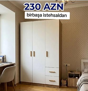 Dolablar: Yeni, 3 qapılı, Siyirməli, Ağ, Açılan, Düz dolab — 1