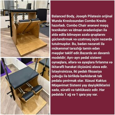 Digər trenajorlar: Chair pilates avadanligi.qiymet 900 man.teze kimi qalib.real aliciya