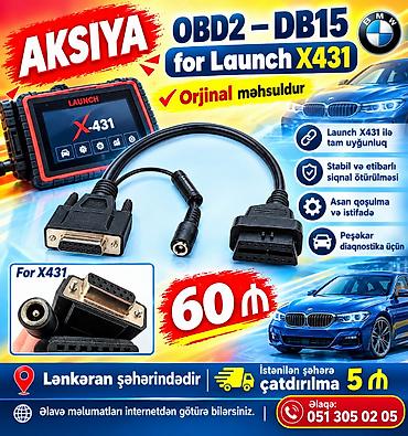 aletleri: Launch x431 üçün kabel. Obd2-dən db15-ə. 🚍🚍🚍 Adapter Lənkəran — 1