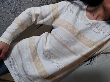 Džemperi, kardigani: Dzemper tunika C&A, belo nude oker, S/M — 4