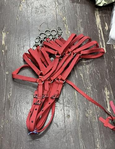 мака укалагыч: Красная упряжь/шлейка из прочной стропы для упряжных лощадей — 1