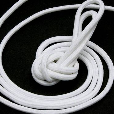 мм бенд: Шнурки белые, круглые, диаметр 5 мм, длина 150 см