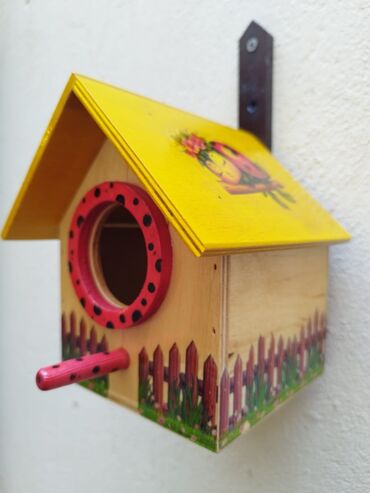 Yuvalar: Rəngli dekorativ quş evi Olçüsü 15*12*12 - Material: ağac - Dizayn — 5