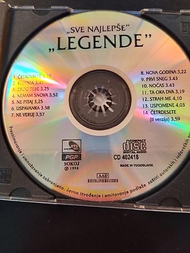 dex rock: CD album: Legende – Sve najlepše Izdanje: PGP RTS, SOKOJ © 1998, CD — 3