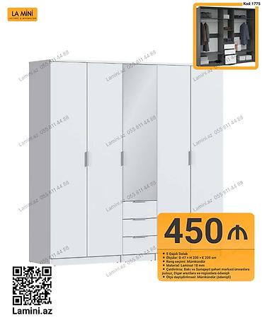 LA MINI 5 qapılı dolab – Kod: 1775 - Ölçülər: D 47 × H 200 × E 200 sm lalafo.az -da LA MINI 5 qapılı dolab – Kod: 1775 - Ölçülər: D 47 × H 200 × E 200 sm