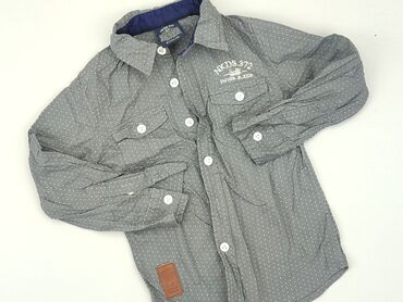 koszula la mania: Shirt 5-6 years, condition - Very good, pattern - Peas, color - Grey