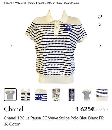chanel papuce: Polo köynək, Chanel, S, rəng - Ağ — 2