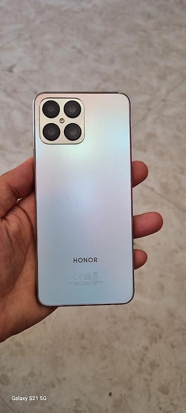 1288 telfon: Honor 128 GB, rəng - Gümüşü, Barmaq izi — 1