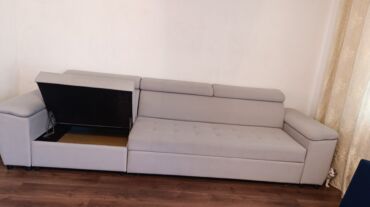 Прямые диваны: Прямой диван с длинными подлокотниками и регулируемыми подголовниками — 4