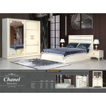chanel chance qiymeti: Двуспальная кровать, Шкаф, Трюмо, 2 тумбы, Новый