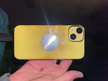 Apple iPhone: IPhone 14, Новый, 128 ГБ, Желтый, Зарядное устройство, Защитное стекло, Чехол, 100 %