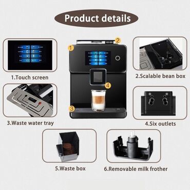 Qəhvə maşınları: Qəhvə maşını Avtomat, Üyüdücü ilə, Yeni — 7