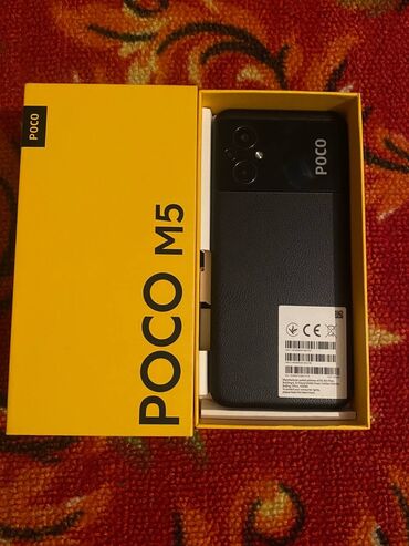 поко телефоны: Poco M5, Б/у, 128 ГБ, цвет - Черный, 2 SIM