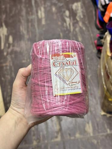Рафия пластиковая Nakh Crystal, розовая - Материал