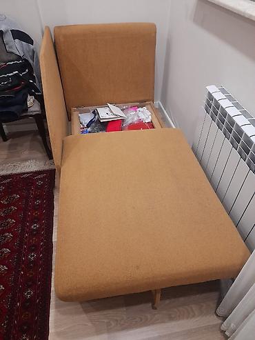 Divanlar: Çevrilə bilən tək nəfərlik divan-kreslo - Rəng: xardal/sarımtıl - — 3