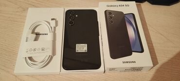 Samsung: Samsung A54, Колдонулган, 256 ГБ, түсү - Кара, 1 SIM, 2 SIM