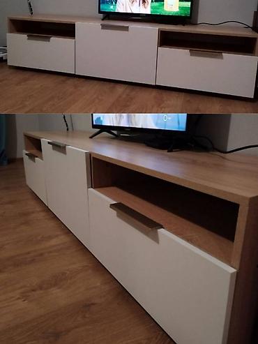 study table: Тумба и подставка для телевизора, Новый, Напольная, ЛДСП, В рассрочку, Самовывоз, Платная доставка, цвет - Белый — 2