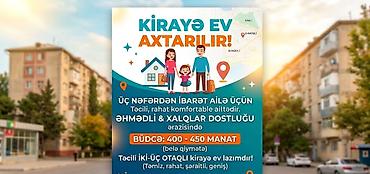7 saylı Poliklinika tərəfdə olsa yaxşı olar. Xidmət: Kirayə ev