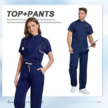 Медицинская одежда: Женский/мужской комплект медицинской формы, цвет лаванда. - Верх с — 9