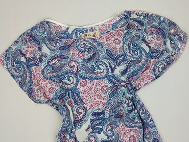 jedwabne bluzki wieczorowe: Blue, Women's blouse, size M (EU 38)
